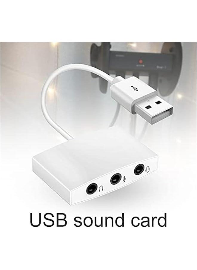Generic USB Live White 3 Ports External 7.1 Channel Plug and Play 3D Stereo Sound Card for Laptop Audio Sound Card  - Image 2