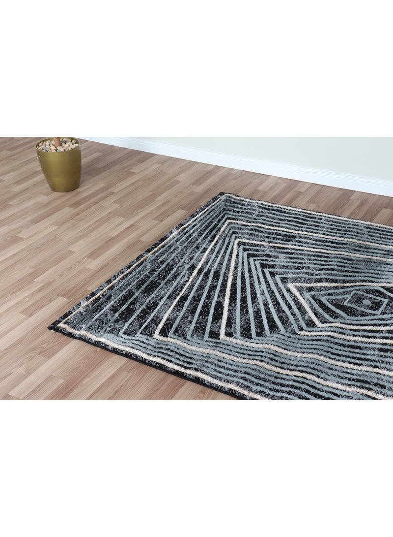SARA Luxurious and modern Turkish carpets that add an aesthetic touch to the home, size 150 * 220 cm Black \ Gray - Image 1