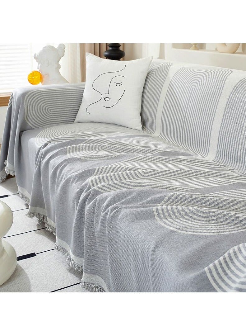 FASHION HOME Double Sided Chenille Sofa Cover Throw Blanket - Image 4