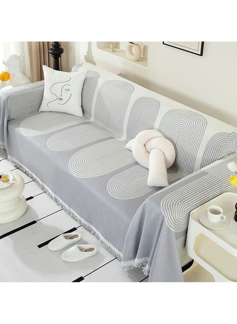 FASHION HOME Double Sided Chenille Sofa Cover Throw Blanket - Image 5