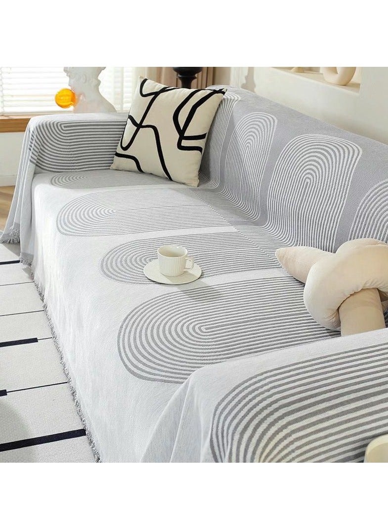 FASHION HOME Double Sided Chenille Sofa Cover Throw Blanket - Image 1