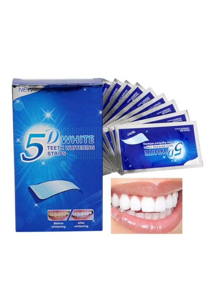 5 دي شرائح تبييض الأسنان البيضاء خماسية الأبعاد - 10-قطع - Image 1