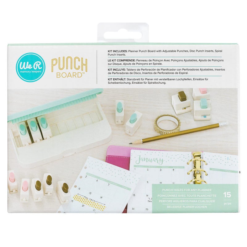 We R Memory Keepers Punch Board Bundle Planner Punch, 15 Piece, Paper, Cardstock, Scrapbooking, Journaling, DIY Crafting Projects, Card Making - Image 2