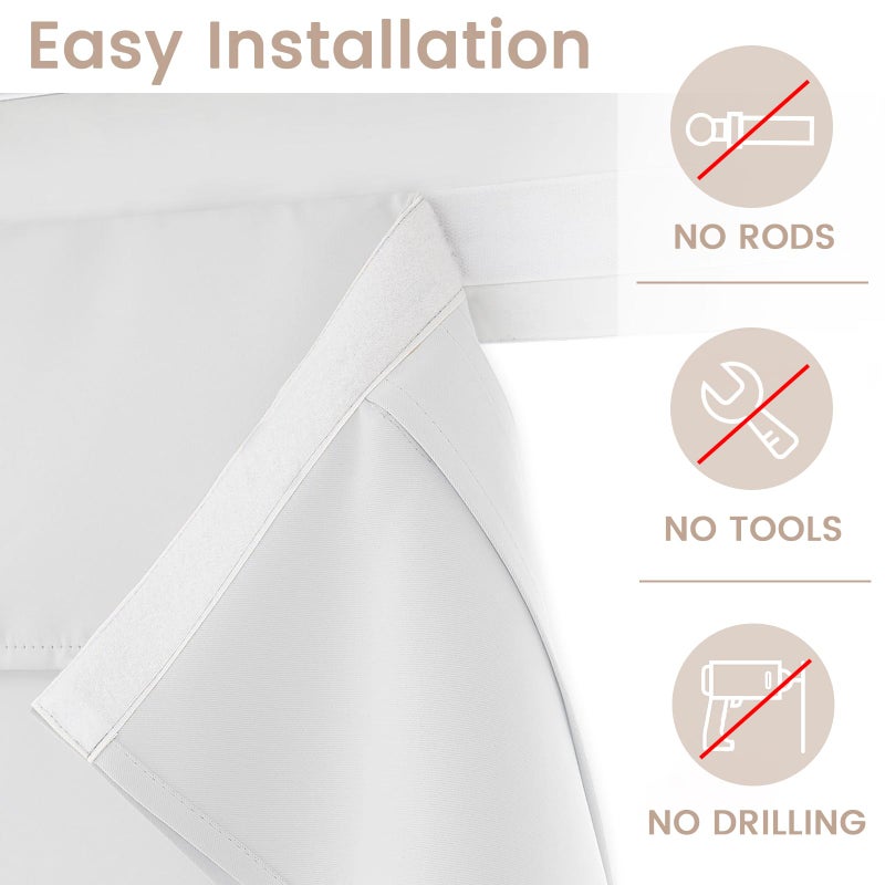 Vatge White Curtain for Small Door - Elegant French Door Curtains for Privacy Easy Installation Room Darkening Window Coverings, 1 Panel, W26 x L20, Grayish White - Image 2