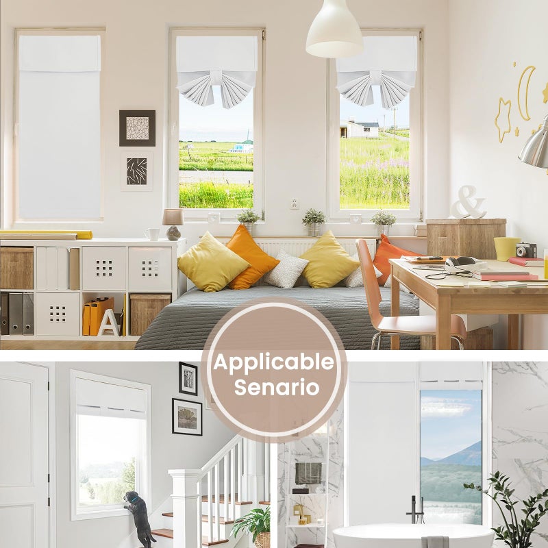 Vatge White Curtain for Small Door - Elegant French Door Curtains for Privacy Easy Installation Room Darkening Window Coverings, 1 Panel, W26 x L20, Grayish White - Image 5