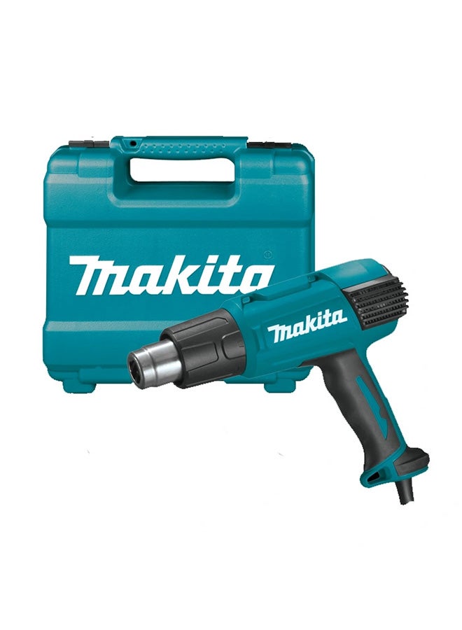 Makita Heat Gun / Hot Air Gun, Temperature 50-650°C, Air Flow 280~500L/min, 2000W, 0.73kg Blue/Black 253x85x205mm - Image 1