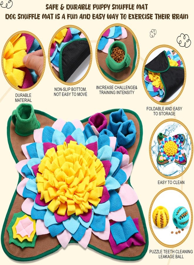 Arrowbash سجادة أروباش للشم للكلاب والقطط، مقاس 18.8 × 18.8 بوصة، سجادة تفاعلية للشم والتغذية مع عبوتين من كرات اللعب للجراء الصغيرة والمتوسطة، تشجع مهارات البحث عن الطعام الطبيعية والتدريب وتخفيف التوتر - Image 3