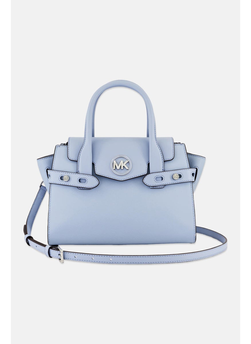 Michael Kors Women Brand Logo Satchels Bag 21 H x 28 L x 9 W cm, Blue  - Image 3
