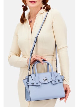 Michael Kors Women Brand Logo Satchels Bag 21 H x 28 L x 9 W cm, Blue  - Image 2