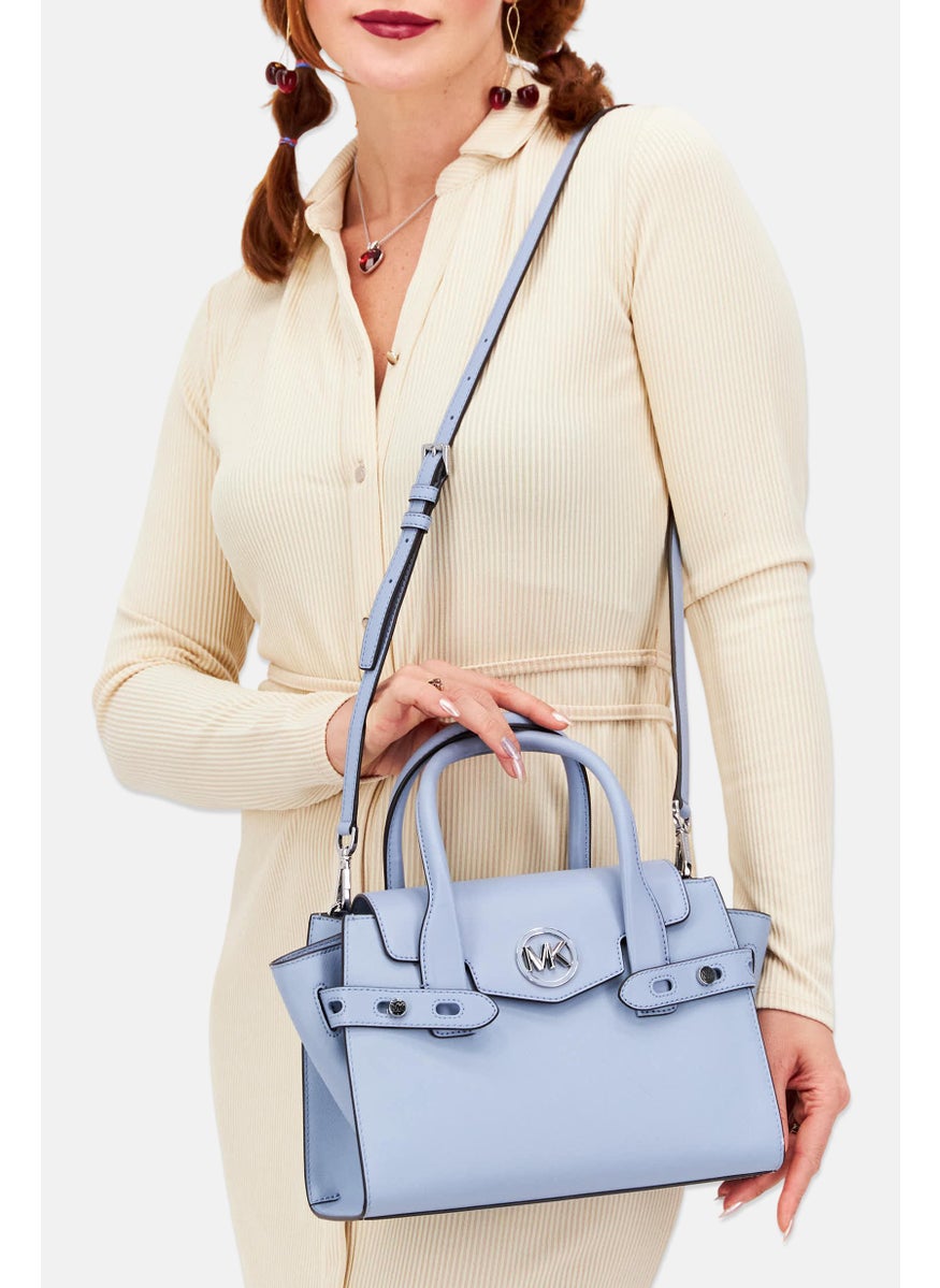 Michael Kors Women Brand Logo Satchels Bag 21 H x 28 L x 9 W cm, Blue  - Image 2