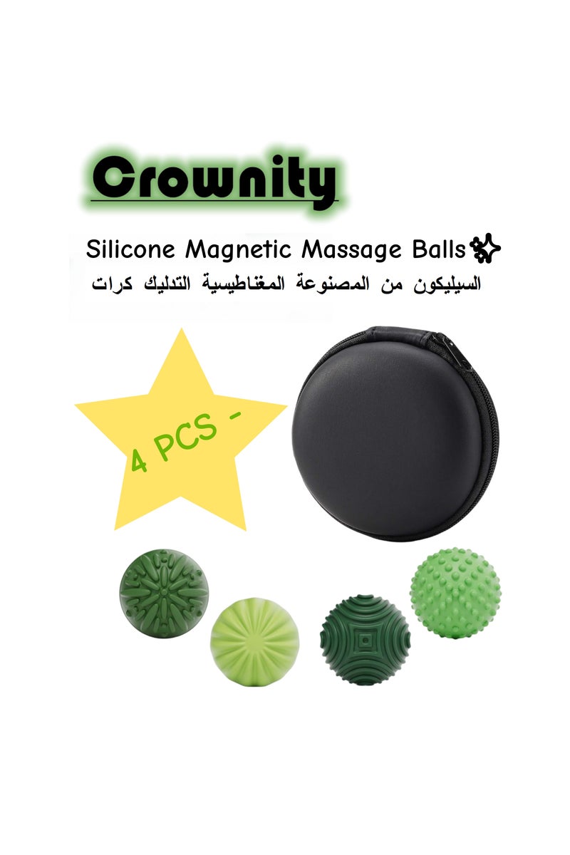 كرونايتي كرات مغناطيسية من السيليكون لألعاب التسلية للبالغين والمراهقين، 4 قطع من ألعاب تخفيف التوتر الحسية لاضطراب التوحد وفرط الحركة ونقص الانتباه والقلق، ألعاب بتصميمات ممتعة، لعبة مكتب للمكتب، هدايا صغيرة للنساء والرجال والمراهقين - Image 1