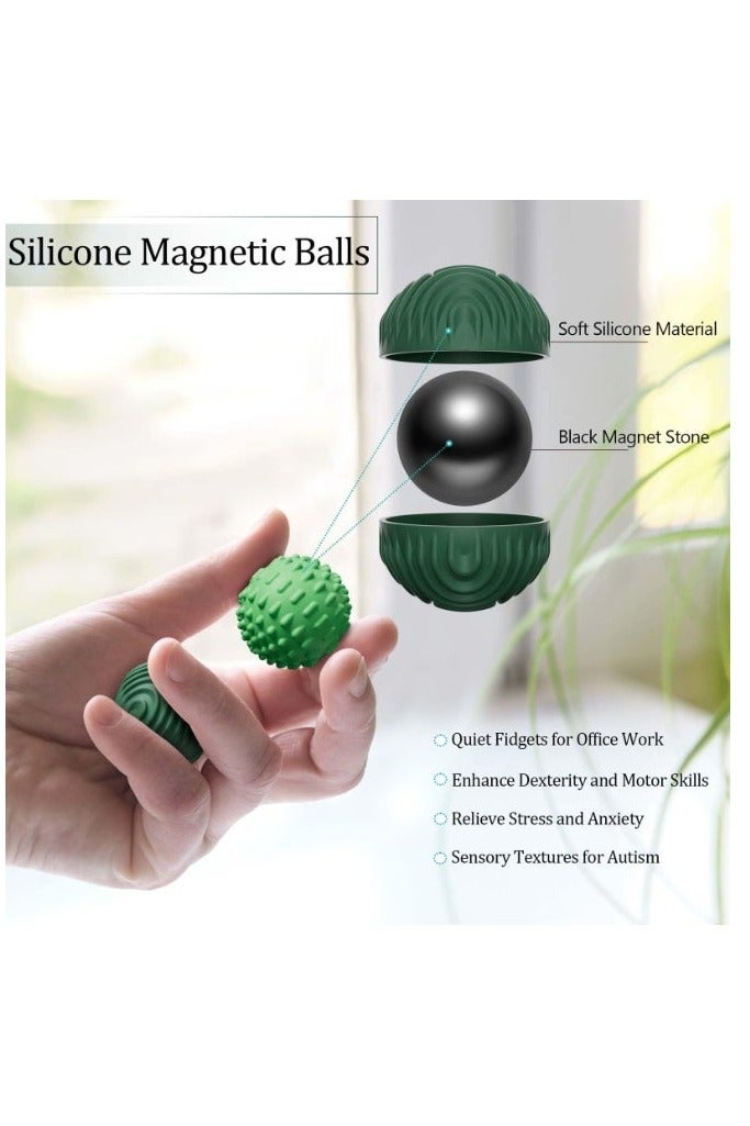 كرونايتي كرات مغناطيسية من السيليكون لألعاب التسلية للبالغين والمراهقين، 4 قطع من ألعاب تخفيف التوتر الحسية لاضطراب التوحد وفرط الحركة ونقص الانتباه والقلق، ألعاب بتصميمات ممتعة، لعبة مكتب للمكتب، هدايا صغيرة للنساء والرجال والمراهقين - Image 2