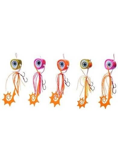 FUJIN - Salty Rubber 40GR gr Series Tai Rubber Set 10 Orange Glow 3D Eye - Image 1