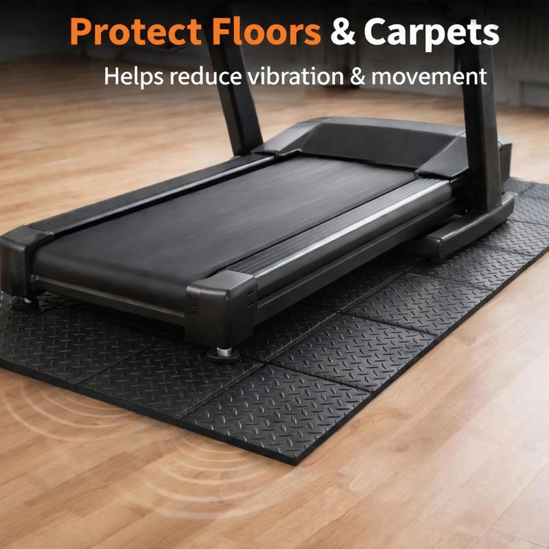 THAILE Treadmill Mat 79" x 39", 4mm Thick, for Under Treadmill, Walking Pad & Exercise Bike on Carpet & Hardwood Floors, Diamond-Pattern Non-Slip Surface, Waterproof Floor Protector, Noise & Shock Absorbing - Image 4