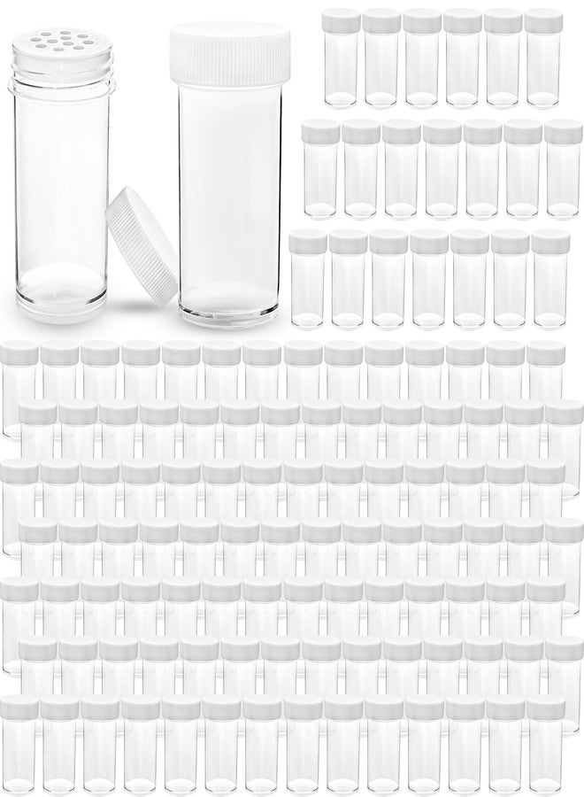 Conagel 120 Pack 1 oz Mini Plastic Spice Jars with White Caps Clear Spice Bottles Empty Seasoning Containers with Sifters for Kitchen and Home Seasoning Organization - Image 1