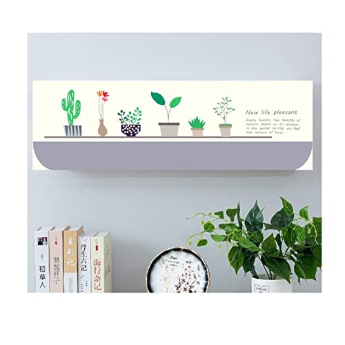 DARSHANAM WORLD Printed Air Conditioning Dust Cover Folding Designer Ac Cover for Indoor Split Ac 1.5 ton (97 x 31 x 21 .5 cm ) (GREEN FLOWER), Polyester - Image 1