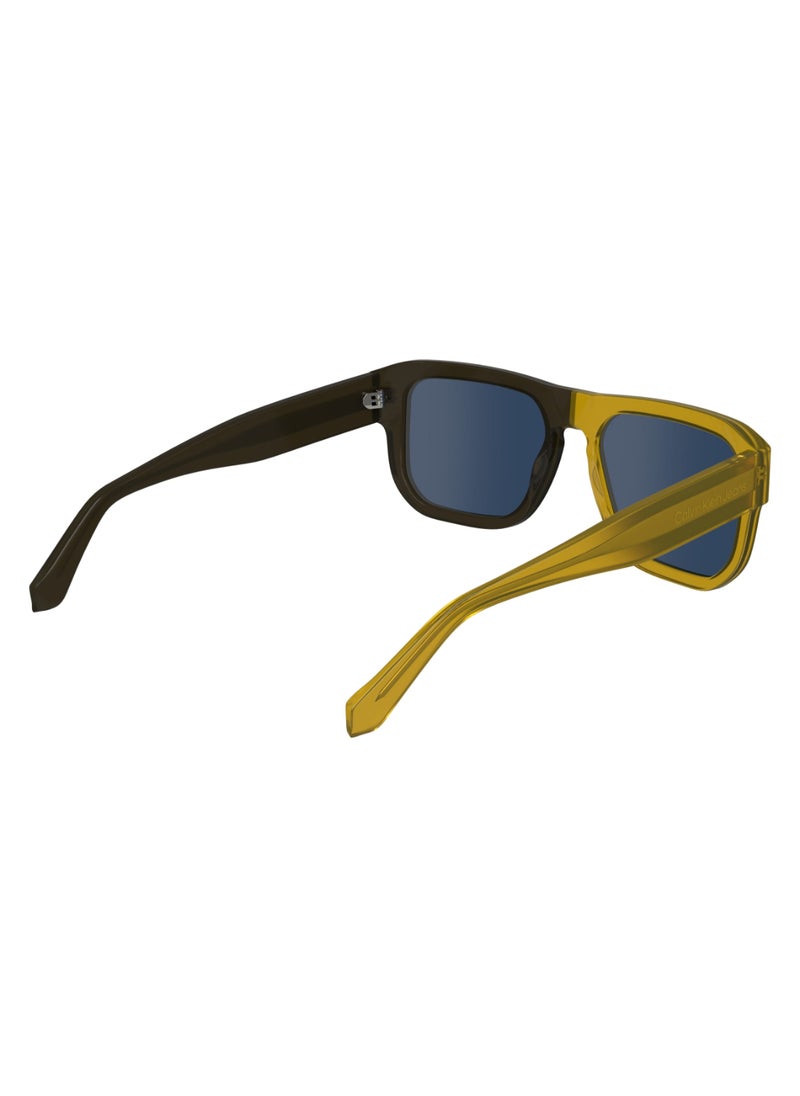 FULL RIM ACETATE MODIFIED RECTANGLE CALVIN KLEIN JEANS SUN CKJ24607S  5517 (275) HONEY TO BROWN