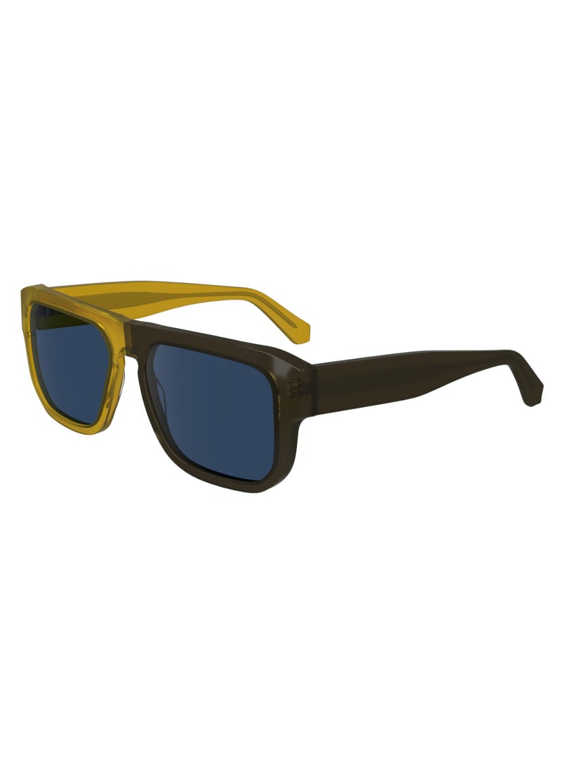 FULL RIM ACETATE MODIFIED RECTANGLE CALVIN KLEIN JEANS SUN CKJ24607S  5517 (275) HONEY TO BROWN