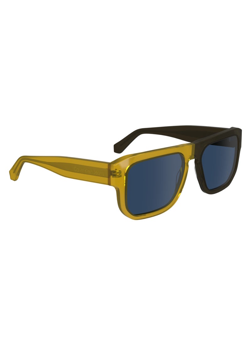 FULL RIM ACETATE MODIFIED RECTANGLE CALVIN KLEIN JEANS SUN CKJ24607S  5517 (275) HONEY TO BROWN