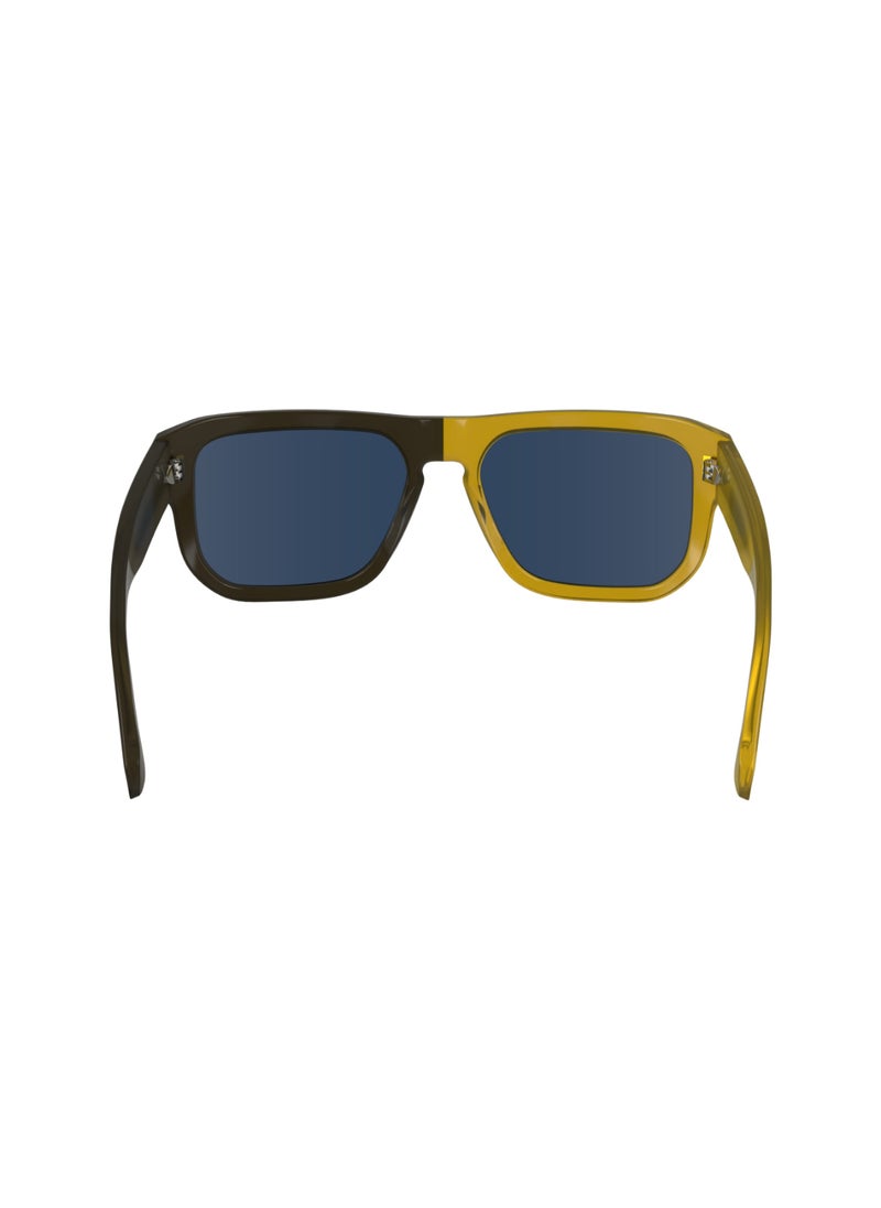 FULL RIM ACETATE MODIFIED RECTANGLE CALVIN KLEIN JEANS SUN CKJ24607S  5517 (275) HONEY TO BROWN