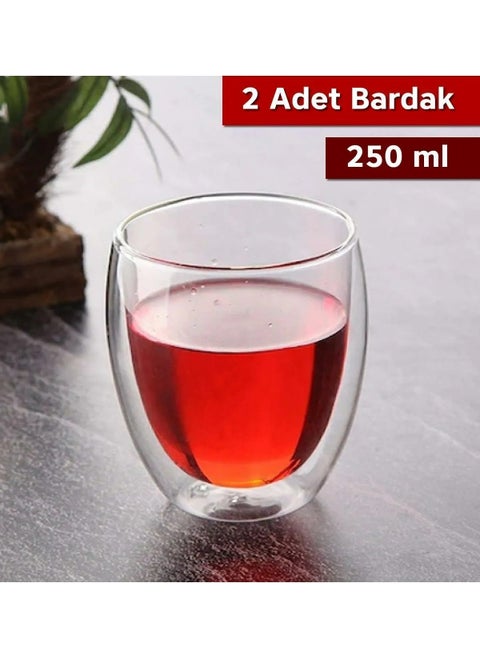 2 Pieces 250 ml Double Walled Espresso Cups | Coffee, Soft Drink Cups