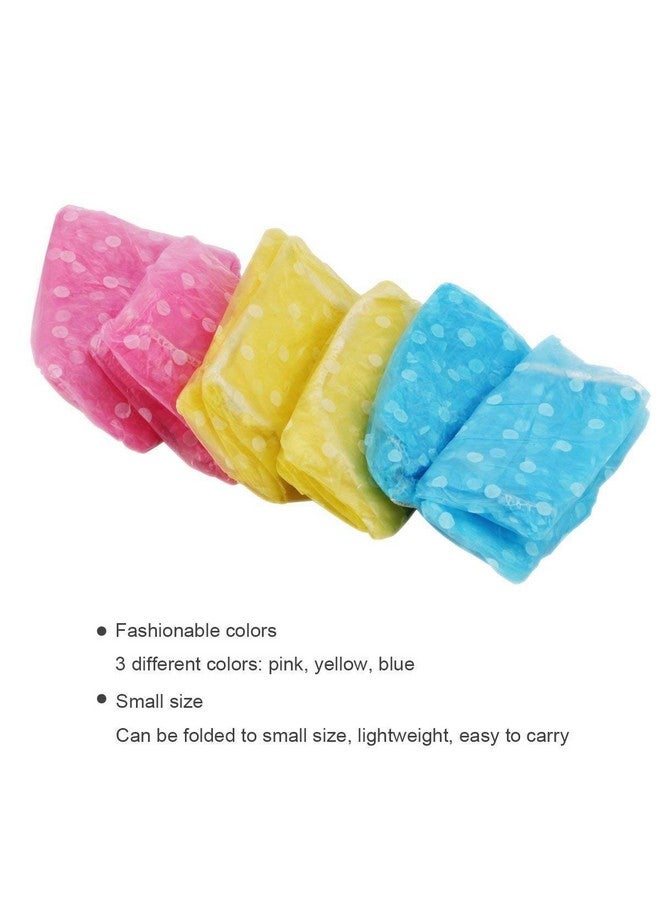 CONNECTWIDE CONNECTWIDE Polka Dot Fancy Shower Caps, Waterproof ABS Bath Cap Bathing Hair Cap Salon Hat for Kids Adults, Lady Salon Spa with Elastic Band (One Size Fits All)- Assorted (Set of 9)  - Image 4