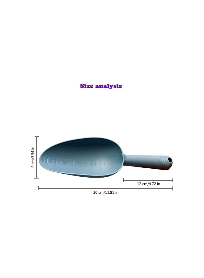 Mimeile Plastic Garden Shovel Hand Trowel Tool Non-Slip Potting Soil Scoop Flowerpot Transplanting Digging Weeding Planting Cultivation Sturdy Kids Beach Sand Toys Pet Food Scoop 2 Pcs - Image 3