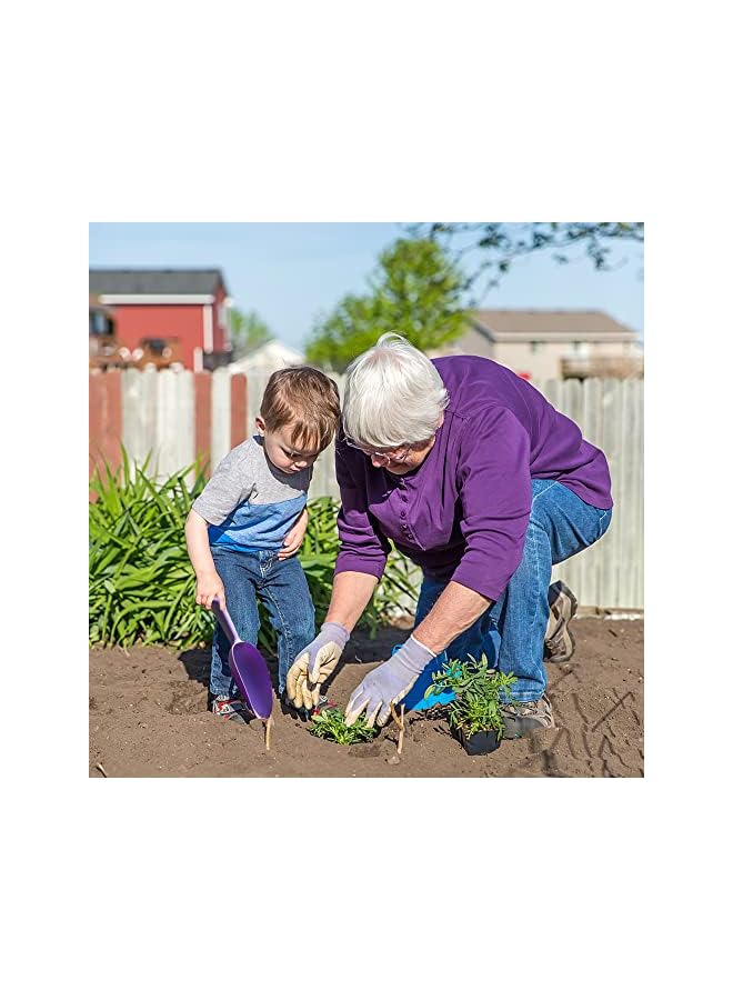 Mimeile Plastic Garden Shovel Hand Trowel Tool Non-Slip Potting Soil Scoop Flowerpot Transplanting Digging Weeding Planting Cultivation Sturdy Kids Beach Sand Toys Pet Food Scoop 2 Pcs - Image 5