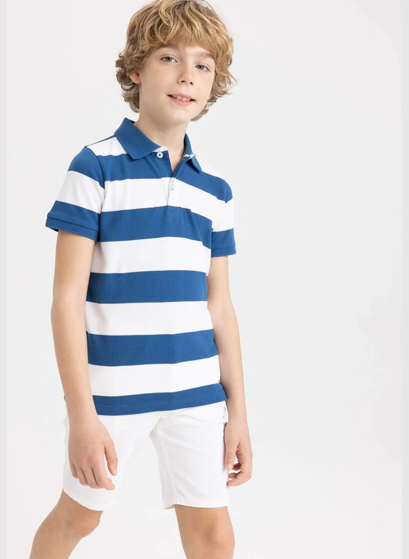 DeFacto Boy Knitted Short Sleeve Polo T-Shirt