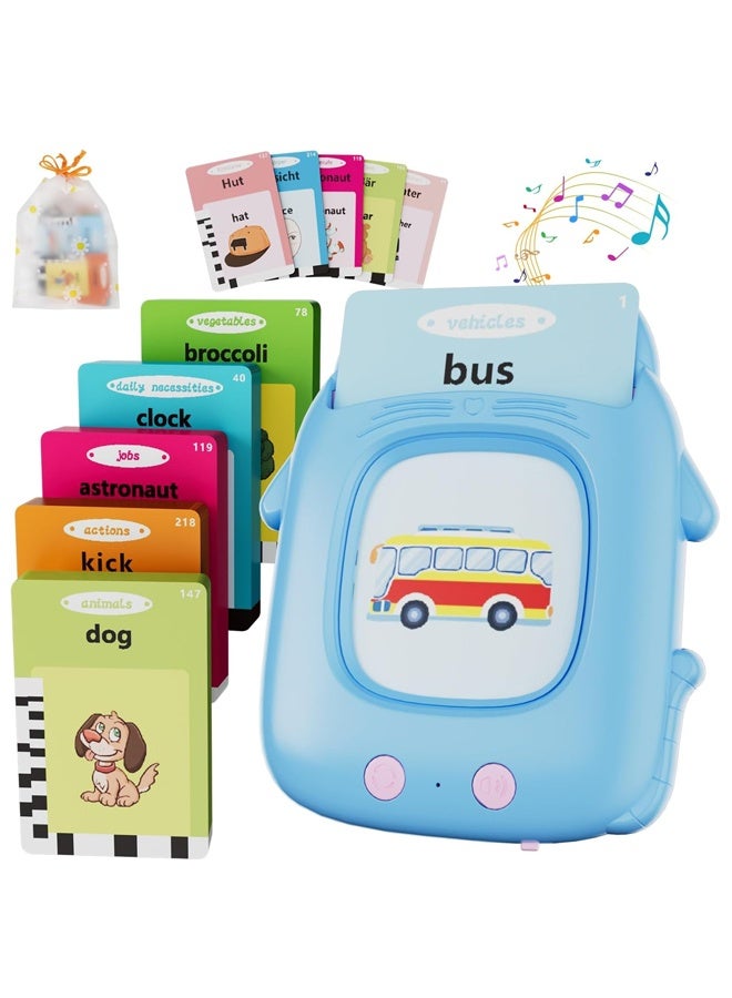 HALAMODO Toddler Toys Talking Flash Cards for 1 2 3 4 5 6 Year Old Boy Girl Birthday Gift, Montessori Educational Bilingual Arabic& English Learning Toy for Toddlers 1-3, Sensory Toys for Kids with Autism - Image 1