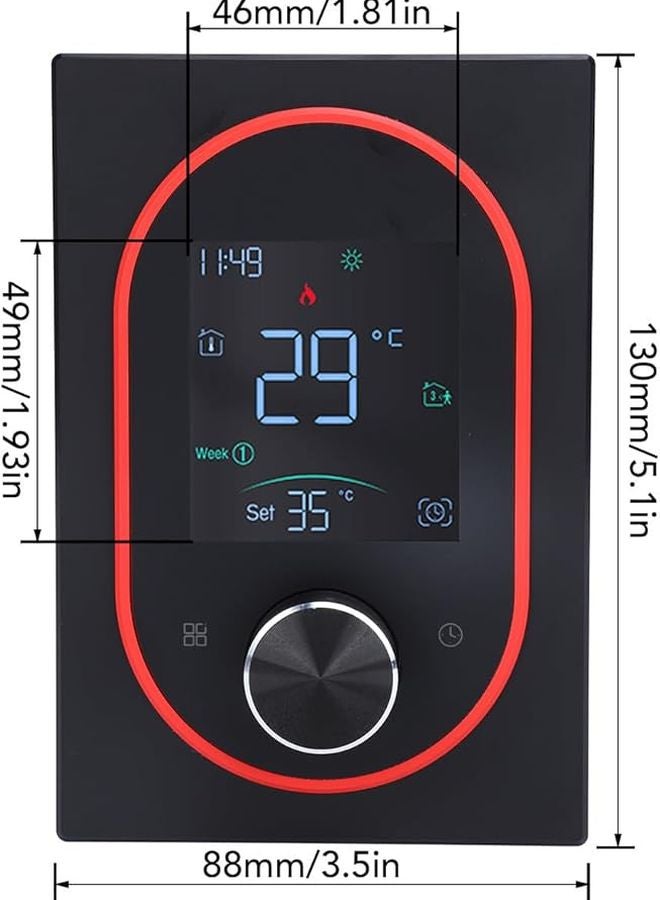 Programmable LCD Touchscreen Electric Baseboard Heater Thermostat Type 2 White 95V 240V APP Remote Control Energy Saving - Image 5