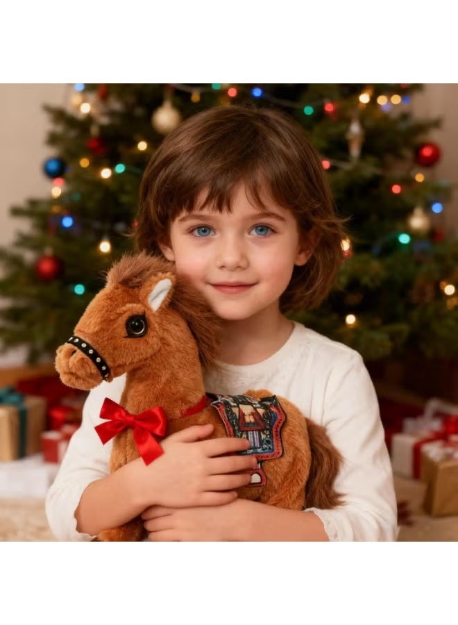 A super cute horse toy with a walking sound and a wagging tail for a fun experience for children (brown) - Image 1