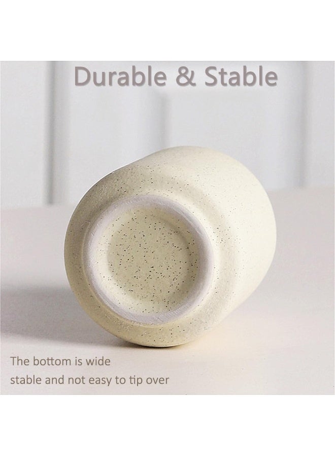 Ceramic Vase Set-3, Small Flower Vase for Home Decor, Put Dried Flowers & Pampas Grass, Modern Boho Farmhouse Style Decorative Vase for Entryway, Table, Shelf (Beige) - Image 4