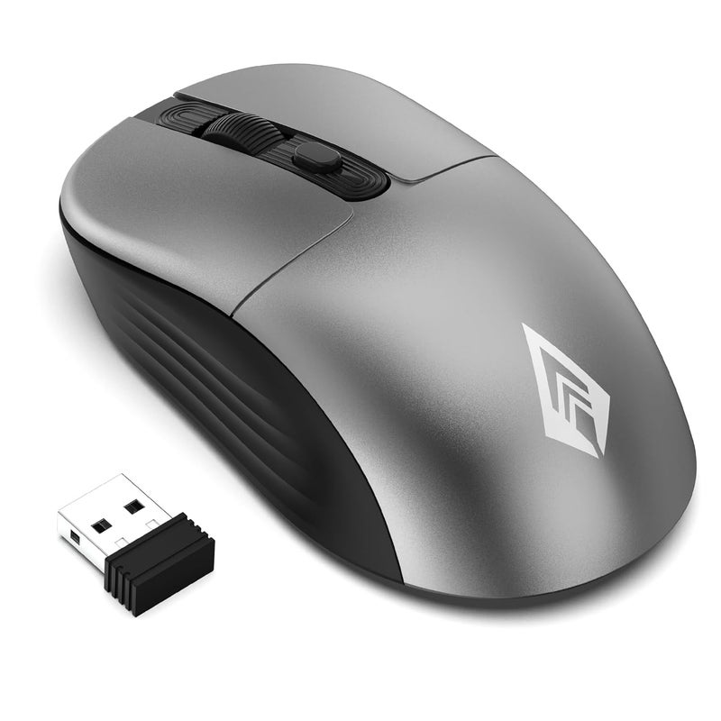 Archer Tech Lab Wireless Mouse, 2.4GHz USB Nano Receiver, 3 DPI (800/1200/1600), Ergonomic Lightweight Design 55g, 10M Range, Plug & Play, 2 Million Clicks, for Windows PC/Laptop (Precision 100-Grey) - Image 1