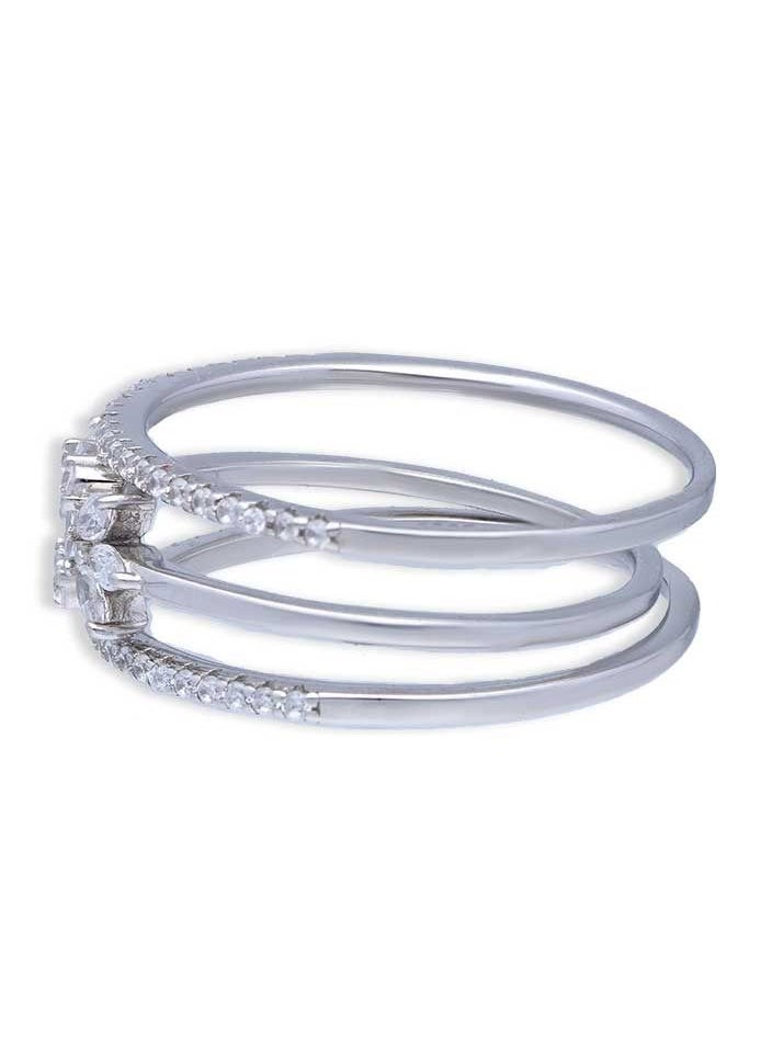 FK Jewellers - Sterling Silver 925 Leaf Shaped Ring FKJRNSLU2073 - Image 1
