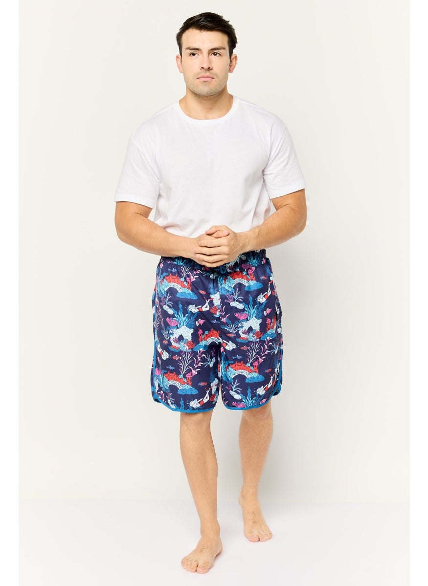 Sovereign Code - Men Allover Print Drawstring Board Shorts, Multicolor - Image 1