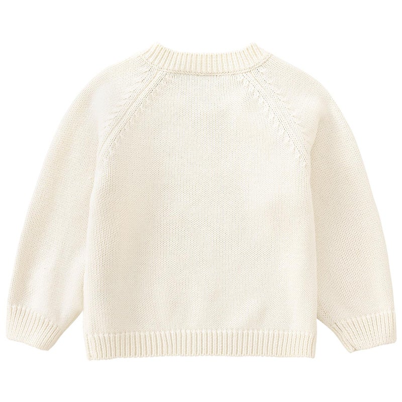 pureborn Baby Boys Girls Pullover Sweater Cotton Knit Warm Crewneck Long Sleeve Tops Cream 12-18 Months - Image 3