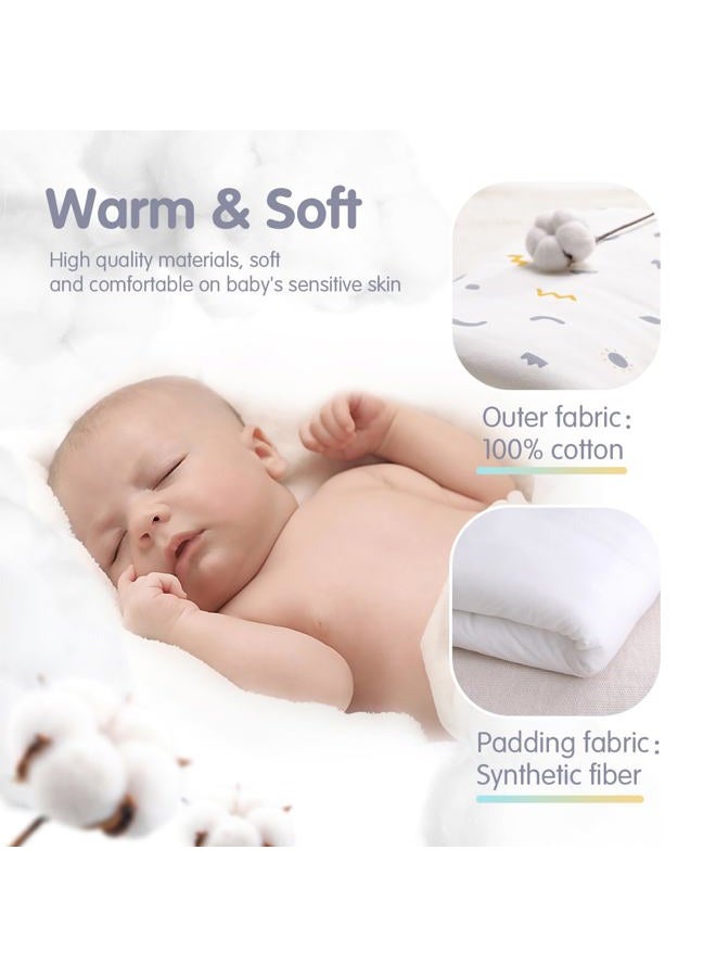 KIDDA Newborn 0-12 Months Baby Swaddle Blanket Multifunctio Boys Girls Winter Warm Cotton Thick Mat Swaddling Wrap Soft Stroller Sleeping Sacks Infant (Sun/Moon) - Image 2