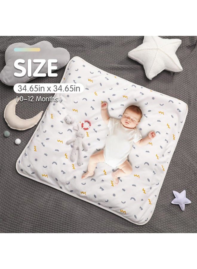 KIDDA Newborn 0-12 Months Baby Swaddle Blanket Multifunctio Boys Girls Winter Warm Cotton Thick Mat Swaddling Wrap Soft Stroller Sleeping Sacks Infant (Sun/Moon) - Image 3