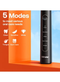 Bitvae Bitvae R2 Rotating Electric Toothbrush for Adults with 8 Brush Heads, Travel Case, 5 Modes Rechargeable Power Toothbrush with Pressure Sensor, 3 Hours Fast Charge for 30 Days  - Image 5