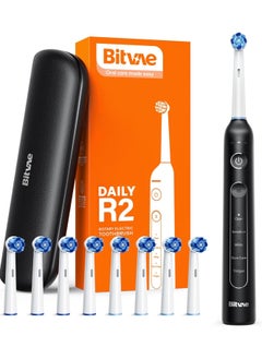 Bitvae Bitvae R2 Rotating Electric Toothbrush for Adults with 8 Brush Heads, Travel Case, 5 Modes Rechargeable Power Toothbrush with Pressure Sensor, 3 Hours Fast Charge for 30 Days  - Image 1