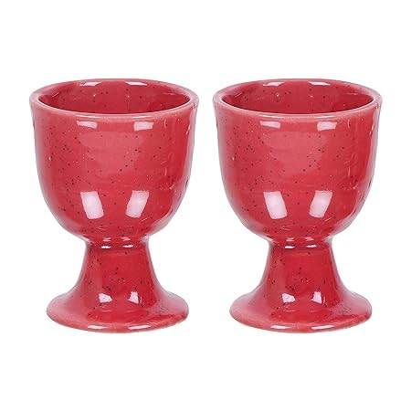 Qimacplus Elevate Your Breakfast Experience Soft Boiled Egg Holder Set Stylish Ceramic Egg Cups Perfect Housewarming Gift Set of 6 (Red Matt) - Image 4