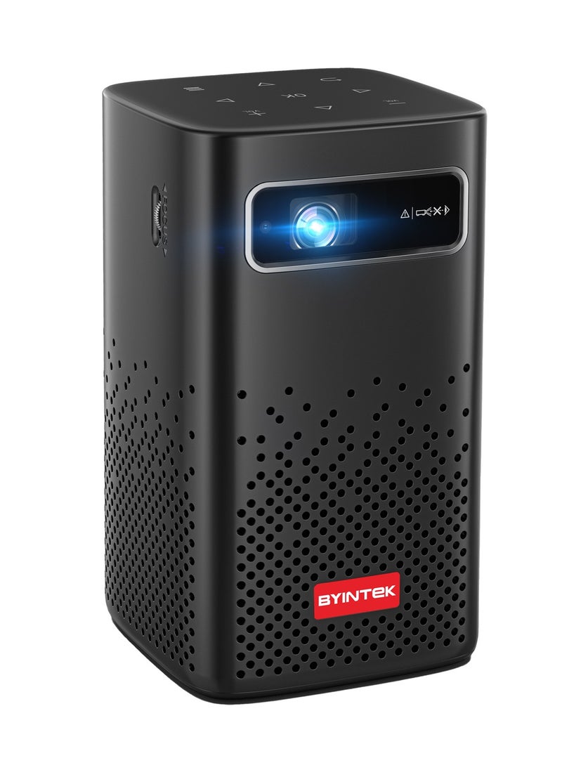 BYINTEK - BYINTEK P20 Upgraded Mini DLP 3D Projector, Battery Powered Portable HD LED Wifi Projector, Supports 1080P 4K, Android 9.0 OS, Wireless Smartphone Display - Image 1