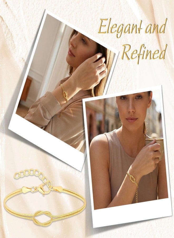 Ohmique 4 Pcs Bridesmaid Proposal Gifts - Bridesmaid GIfts Tie The Knot Bracelet Adjustable Gold Chain, I Couldn’t Tie a Knot Without You Gold Bracelet for Bridal Party Favors Proposal Wedding Gift Sets - Image 5