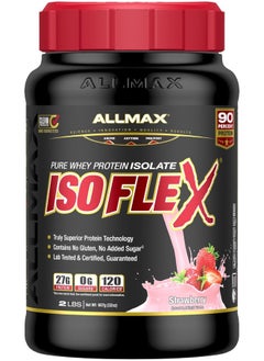 AllMax Nutrition Isoflex Pure Whey Protein Isolate Strawberry 2 Lbs.  - Image 1