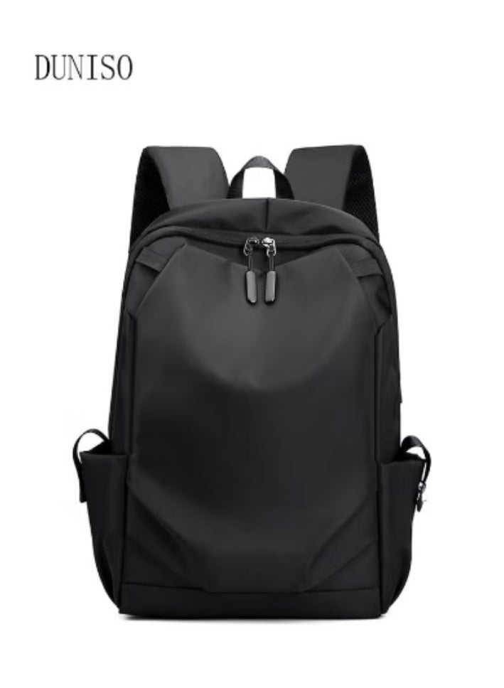 DUNISO Large Capacity Nylon Fabric Shoulders Bag,Waterproof Laptop Backpack With USB Charge Port And headphone Jack Suitable for 15.6-Inch Laptops For Travel,Business,Black - Image 2