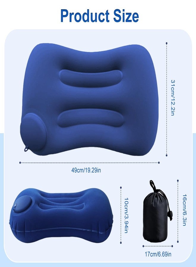 TecoKart® Inflatable Pillow for Travel - Soft & Ergonomic Air Pillow with Drawstring Pocket | Lightweight Travel Pillow for Sleeping | Great for Camping, Backpacking & Commuting - Image 2