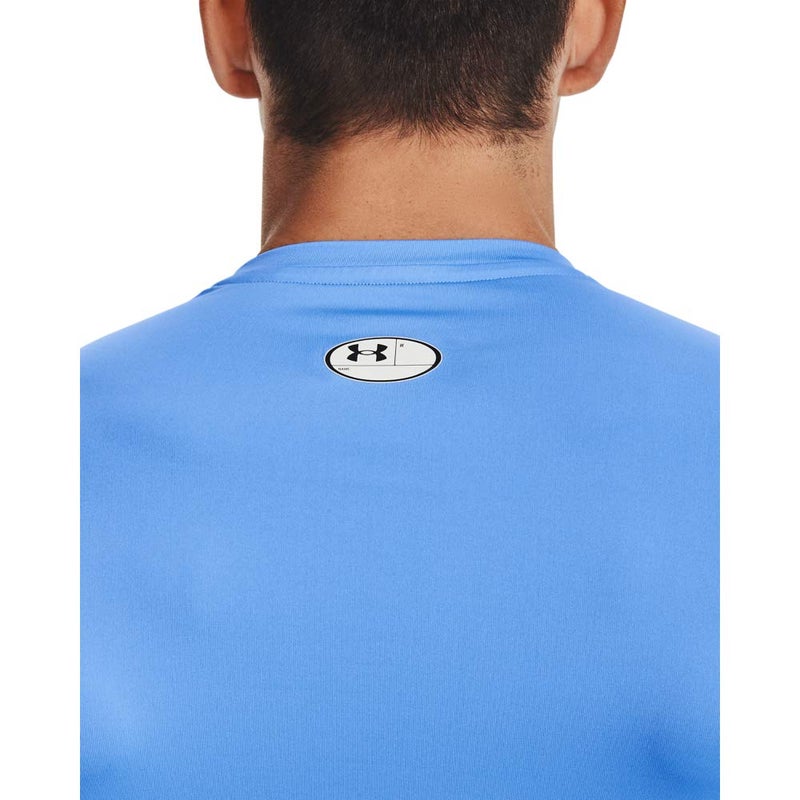 Under Armour Men's Armour HeatGear Compression Short-Sleeve T-Shirt , Carolina Blue (475)/White, Large - Image 3
