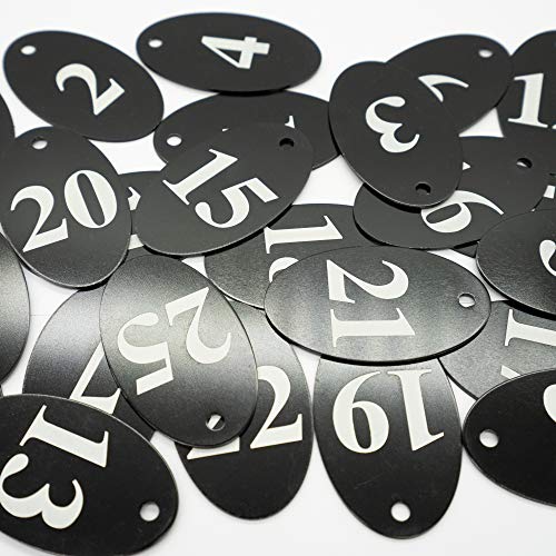 StayMax Aluminum Alloy Oval Number Tag Key Tag with Key Rings (1-25, Black) - Image 5