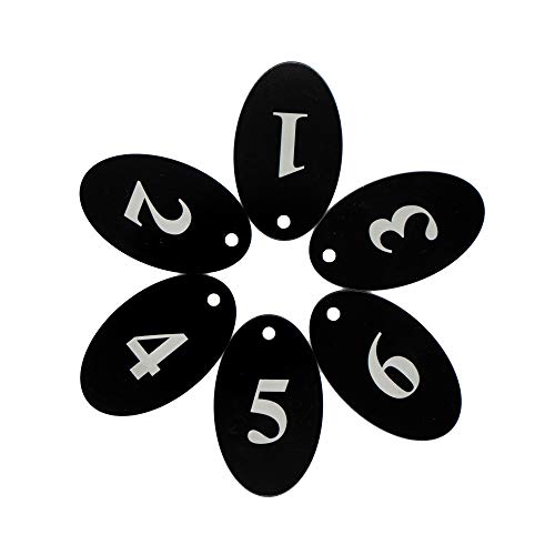 StayMax Aluminum Alloy Oval Number Tag Key Tag with Key Rings (1-25, Black) - Image 3